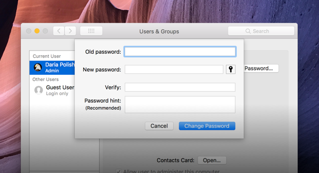 change icloud password on imac