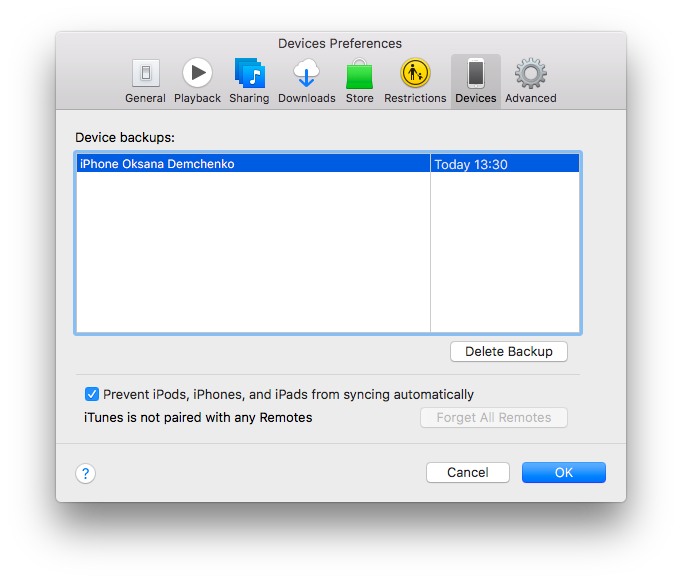 How to delete an iPhone backup from iTunes