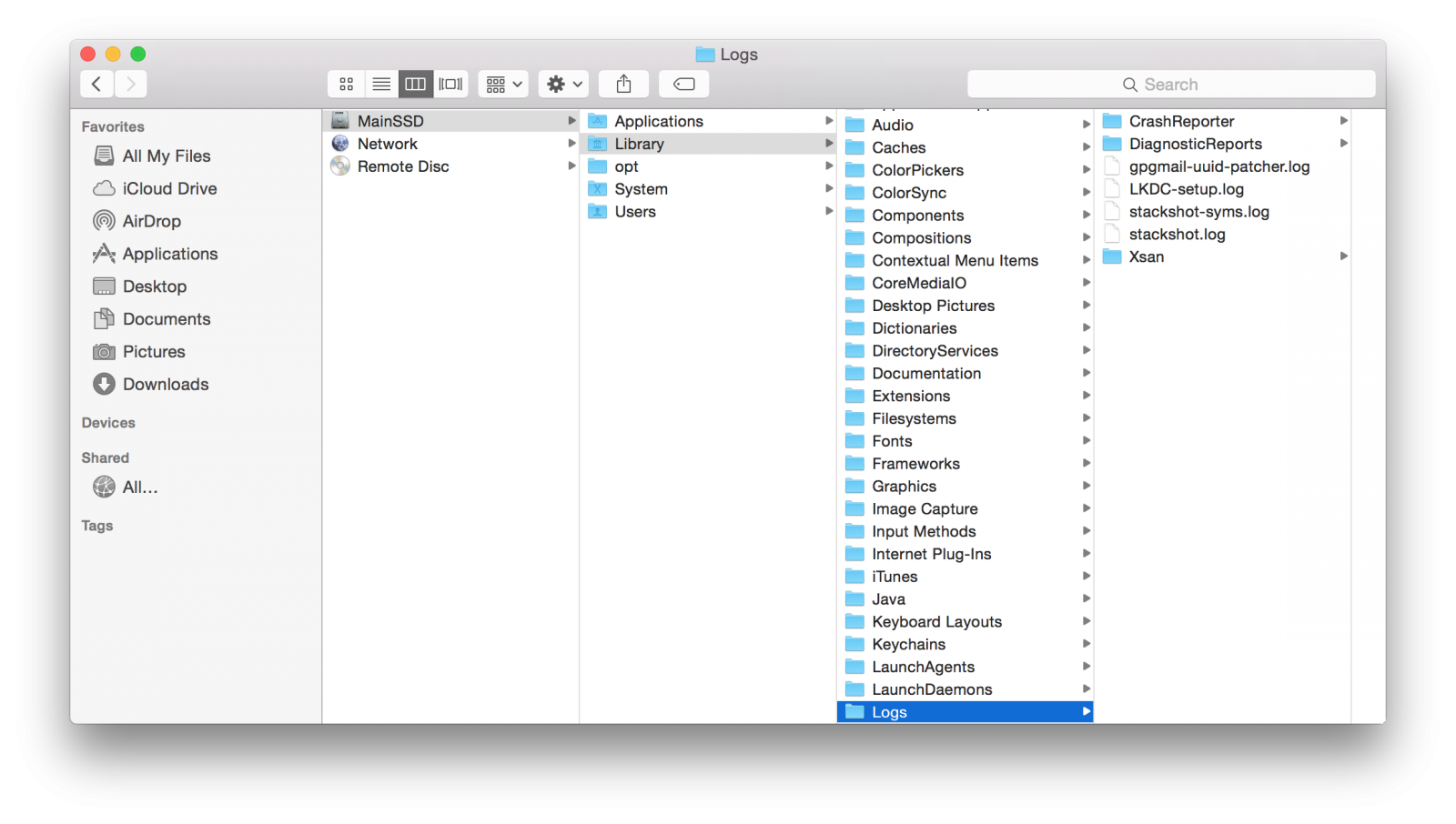 clean mac log files