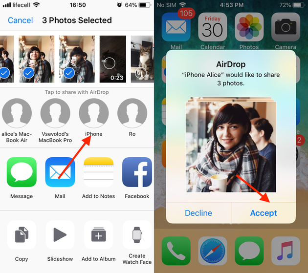 Screenshots: How to AirDrop pictures from your old iPhone to a new one