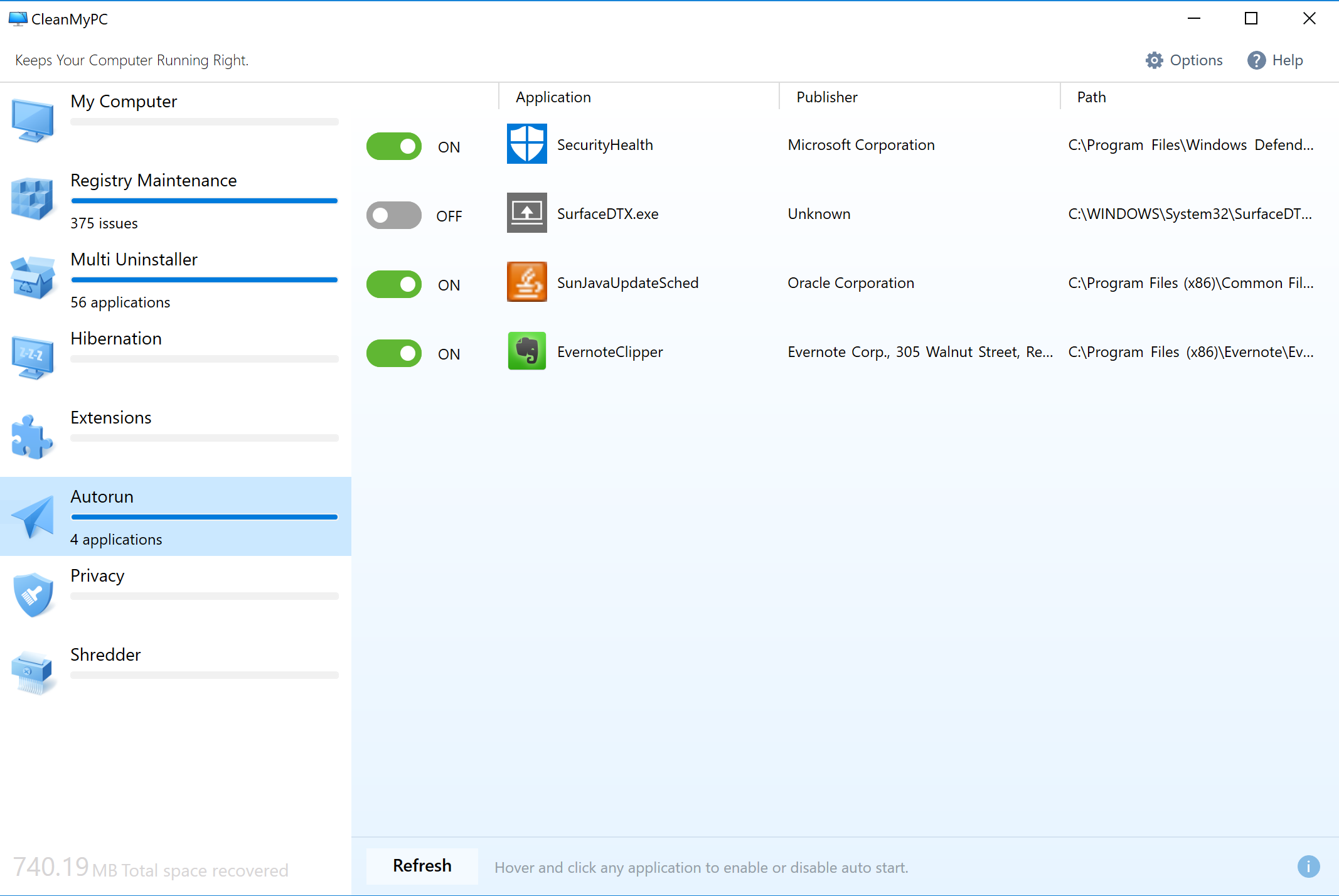 manage autorun to speed up PC