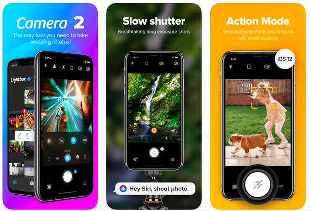 Screenshots of Camera+ 2, a geared up iOS Camera app