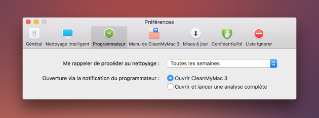 CleanMyMac preferences