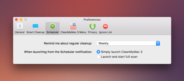 CleanMyMac Scheduler