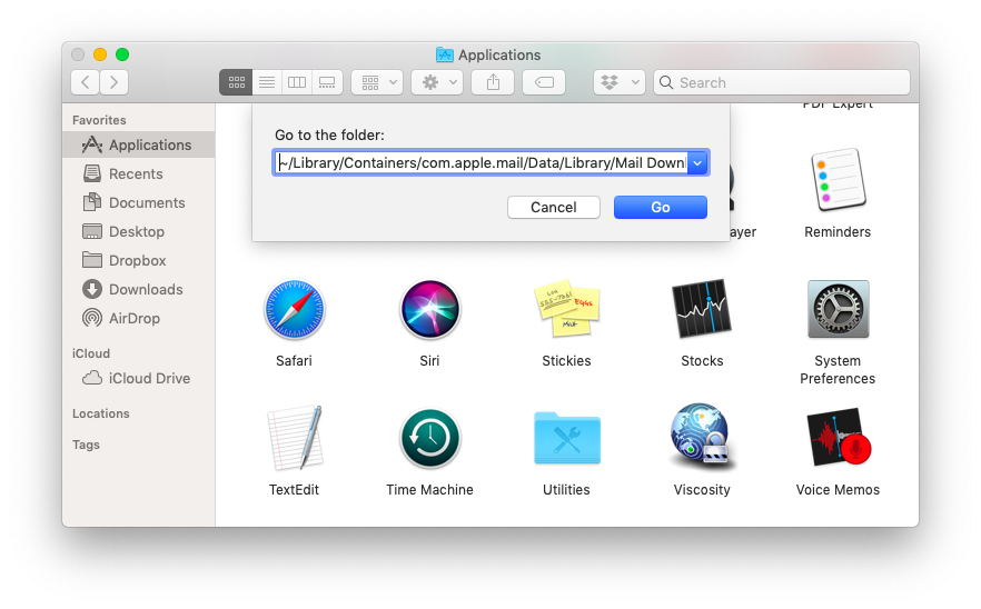manually remove Mac Mail attachments in Finder