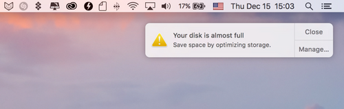 clear space on startup disk for mac