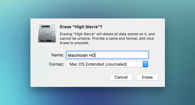 downgrade mac os mojave to high sierra without erasing