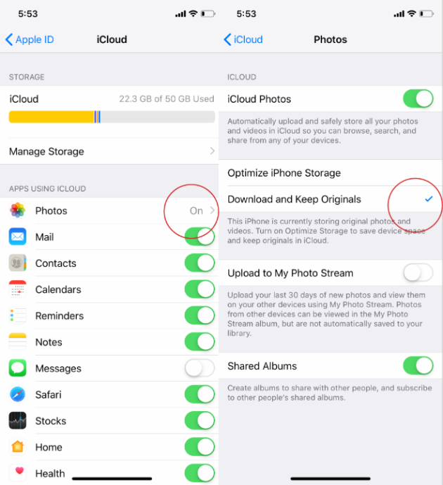 icloud photos not showing on iphone