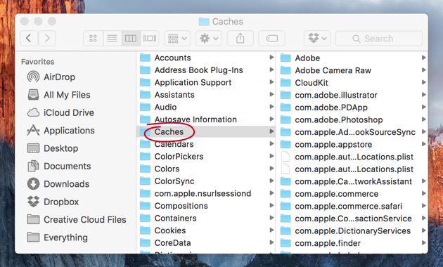 how to free up space on mac el capitan clear cache