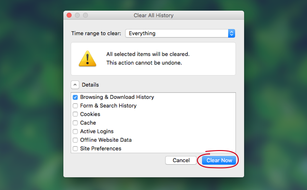 how to delete firefox history and cookies