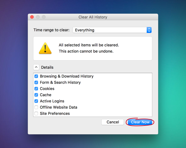 how to clear cache in macbook