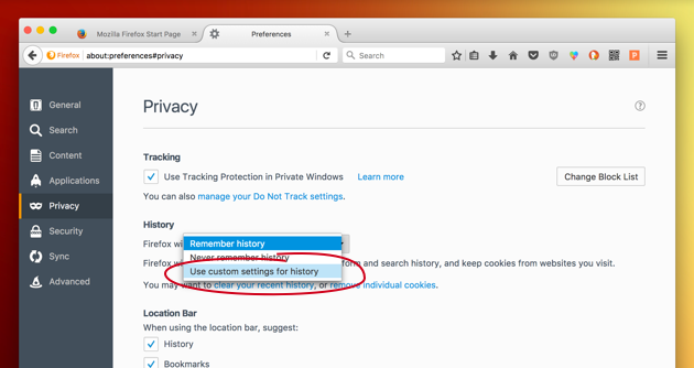 firefox for mac preferences