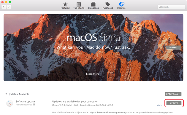 download macos sierra 10.12 update