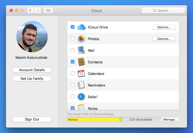 What is iCloud storage used for?