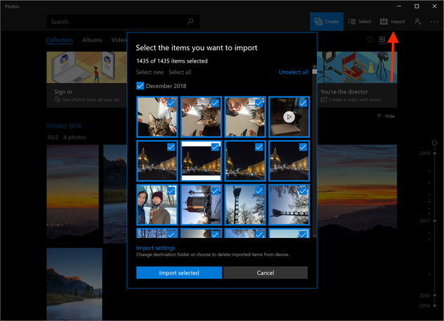 Screenshot: How to import photos from iPhone to PC using Windows Photos