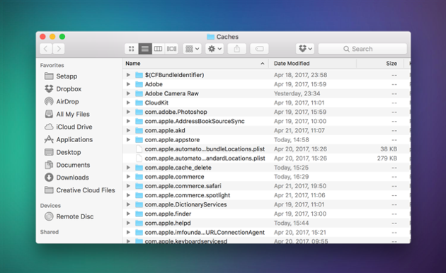 Clear Caches on a Mac Library