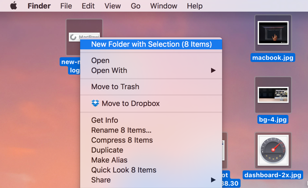 Move files from desktop into folders