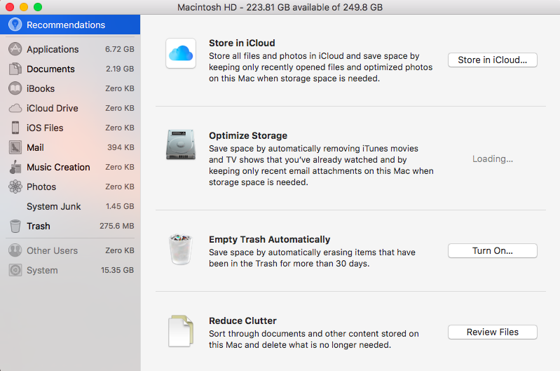 Clear other storage on mac