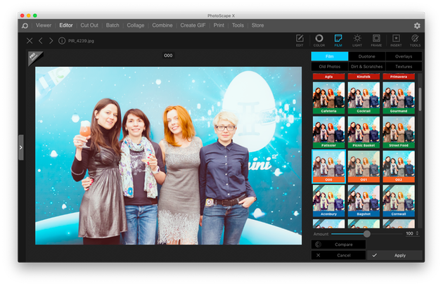 Screenshot of Photoscape X, the best free photo editor for Mac