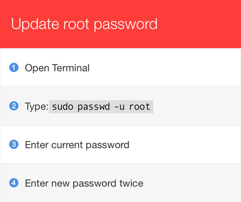 Problem root password macOS High Sierra