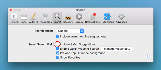 Comment désactiver les suggestions de recherche dans Safari sur Mac