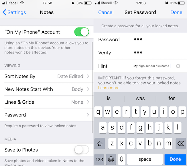 How to password-protect iPhone photos using Notes