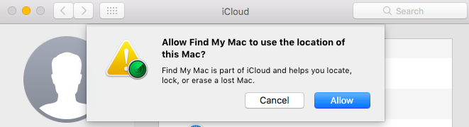 التبديل بين العثور على جهاز Mac