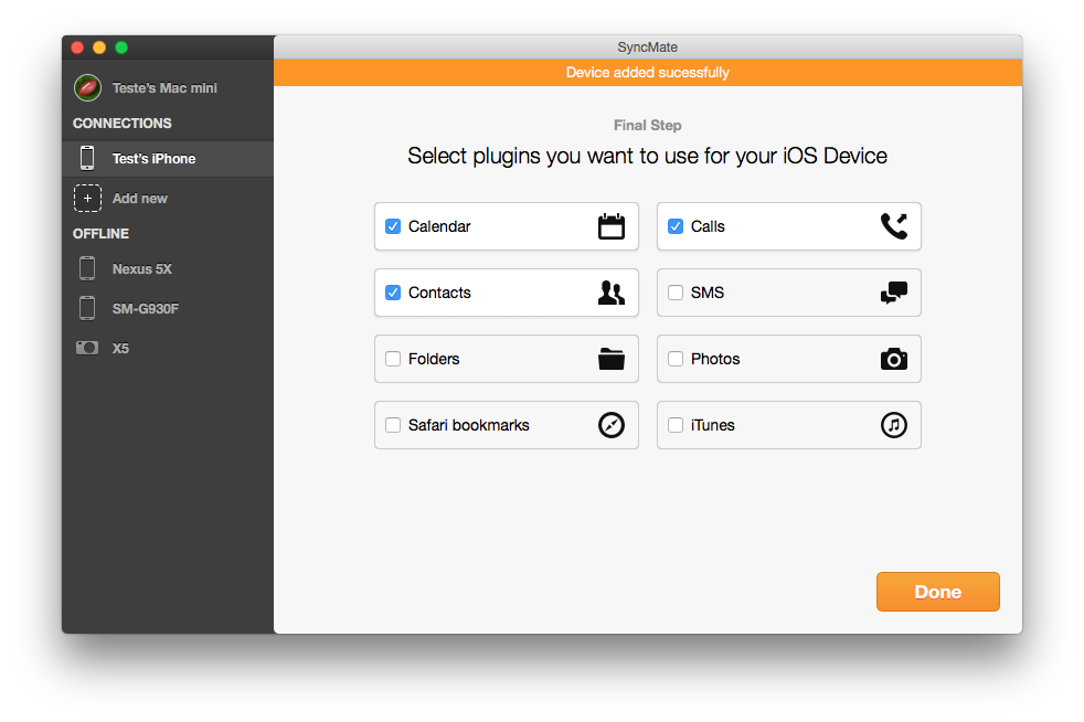 syncmate between outlook on a mac and my iphone