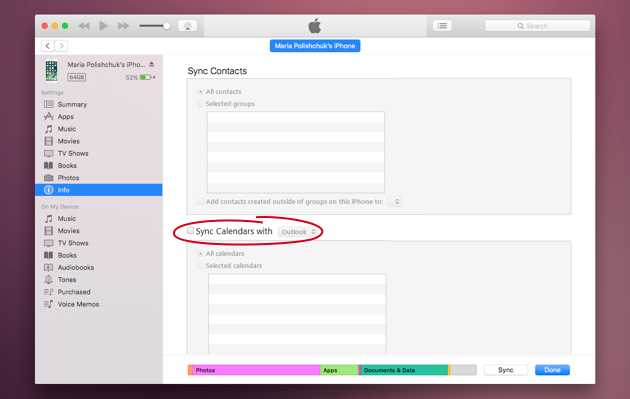 sync things for iphone and things for mac