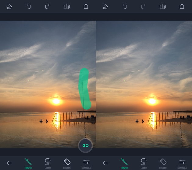 Screenshots of TouchRetouch, a retouching app for iPhone
