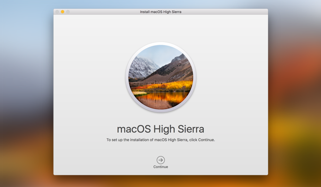 Update to macos 10.13 sierra