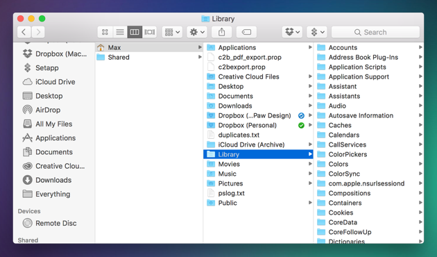 can t find library folder on mac